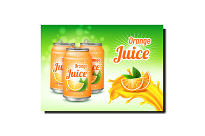 Orange Juice Creative Promotional Poster Vector