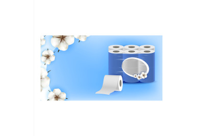 Super Soft Toilet Paper Promotional Banner Vector