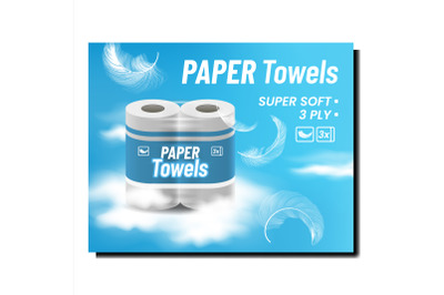 Paper Towels Creative Promotional Banner Vector