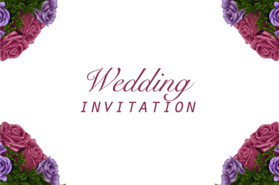 Wedding-invitation-farme-flowers-hand-painting-vector