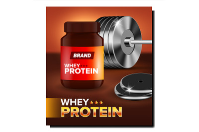 Whey Protein Creative Promotional Banner Vector