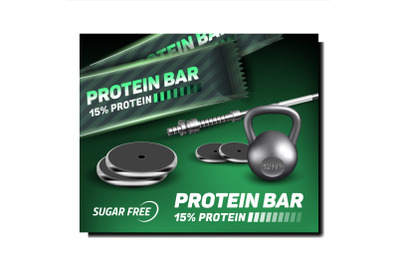 Protein Bar Creative Promotional Poster Vector