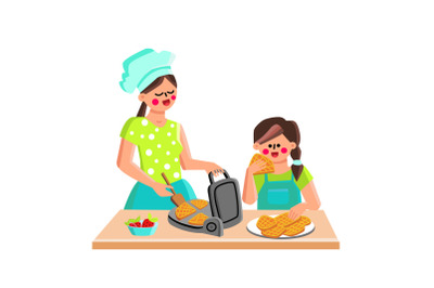 Waffle Maker Device For Cooking Cookies Vector