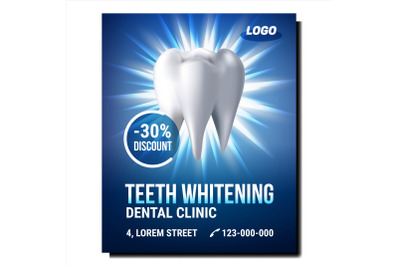 Teeth Whitening Procedure Promotion Poster Vector