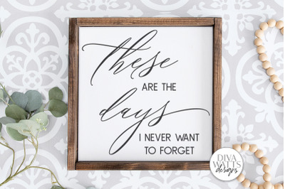 These Are The Days I Never Want To Forget SVG | Farmhouse Sign | DXF a