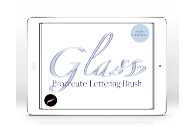 Crystal Glass Lettering Brush for Procreate &amp;amp; Palette