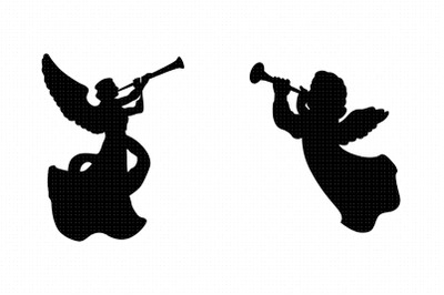 angels with trumpets svg, clipart, png, dxf logo