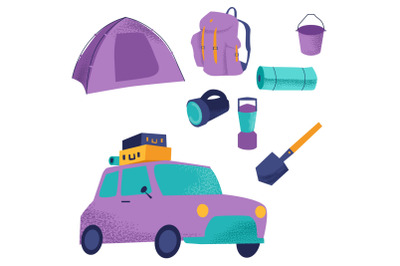 set of vector illustrations travel and tourism