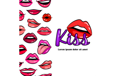 Comic female lips