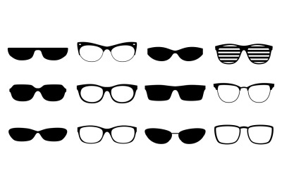 Eyeglasses silhouettes set