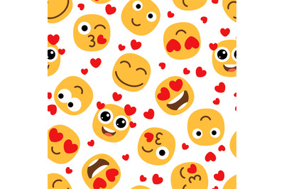 Love emojis seamless pattern