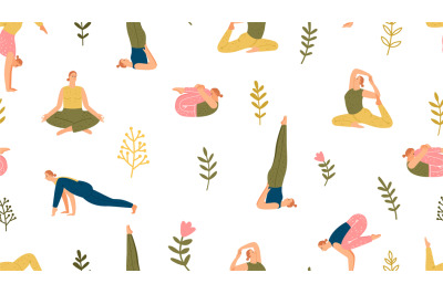 Yoga seamless pattern.