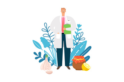 Doctor homeopath illustration