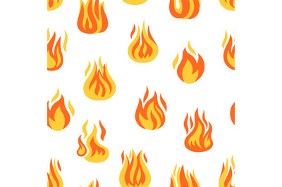 Fire flame seamless pattern