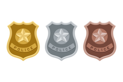 Police badges set