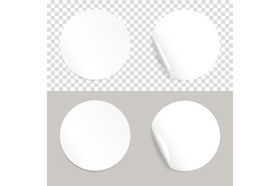 Round white realistic stickers