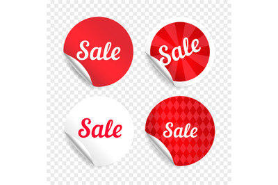 Red sale stickers promo badges