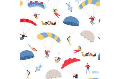 Skydivers seamless pattern