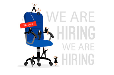 Hiring concept with office chair. Hire professional people searching e