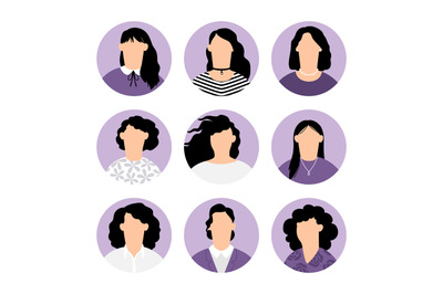 Women faceless avatars