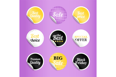 Round best offer sale stickers