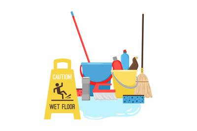 Cleaning, equipment for cleaning and mopping