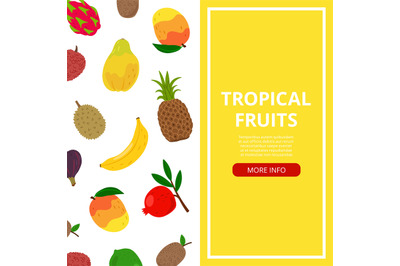 Tropical fruits banner