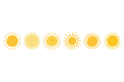 Doodle sun icons