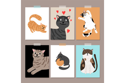 Cute cats card backgrounds