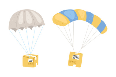 Parcels with parachute