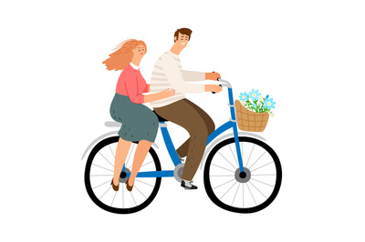 City couple cycling