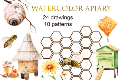 Watercolor apiary