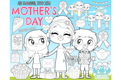 Mother&#039;s Day Digital Stamps - Lime and Kiwi Designs