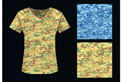 Camouflage pattern shirt template