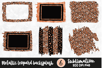 Metallic Leopard Sublimation Backsplash, Brush Strokes PNG