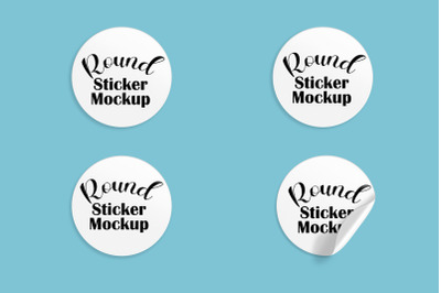 Round Sticker mockup set 2