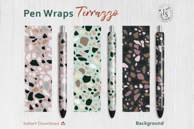 Terrazzo Texture Pen Wraps PNG File Set