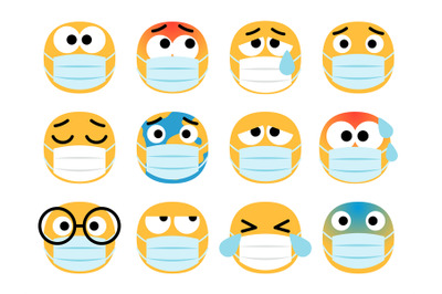 Face masks emoticons