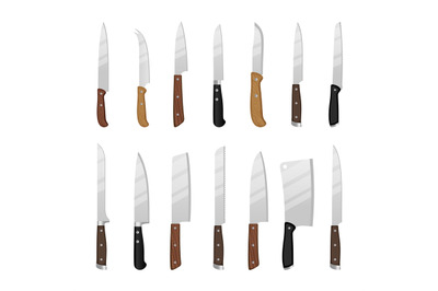 Cartoon kitchen knives