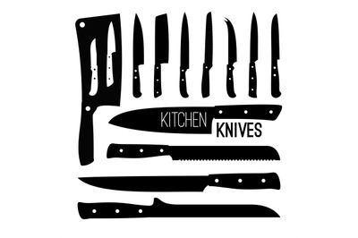 Butcher knives silhouettes