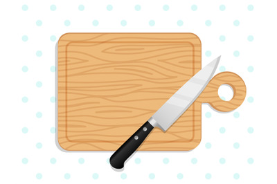 Chef knife on chopping board