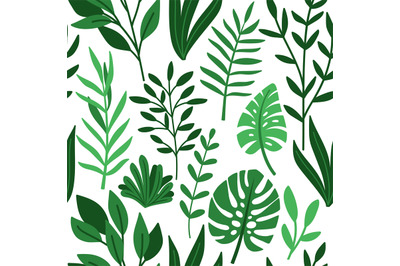 Tropic palm green leaves pattern