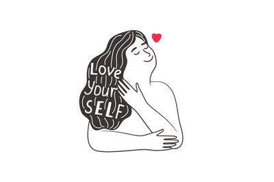 Love yourself girl drawing