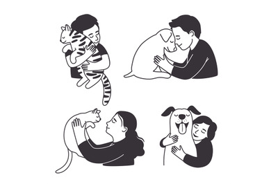 Cartoon childrens love home animals