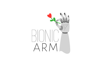 Bionic arm holding flower