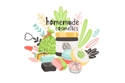 Homemade cosmetics illustration