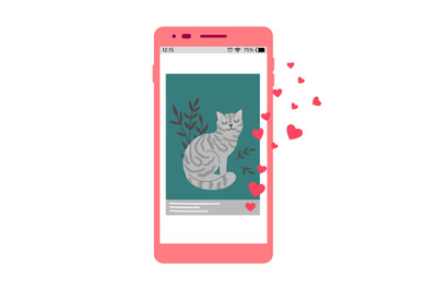 Social media love cat post