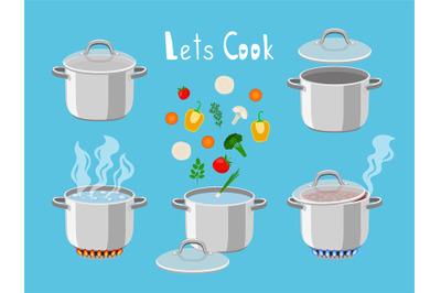 Cooking pans with water