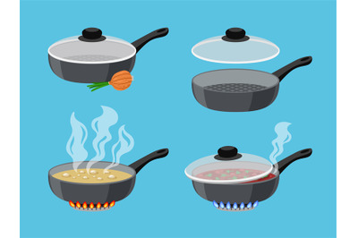 Cartoon cooking pans