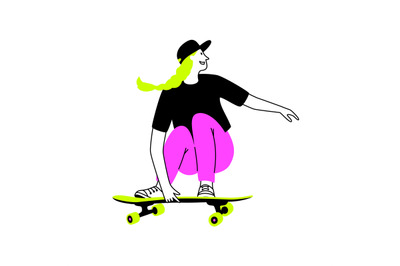 Female on skateboard